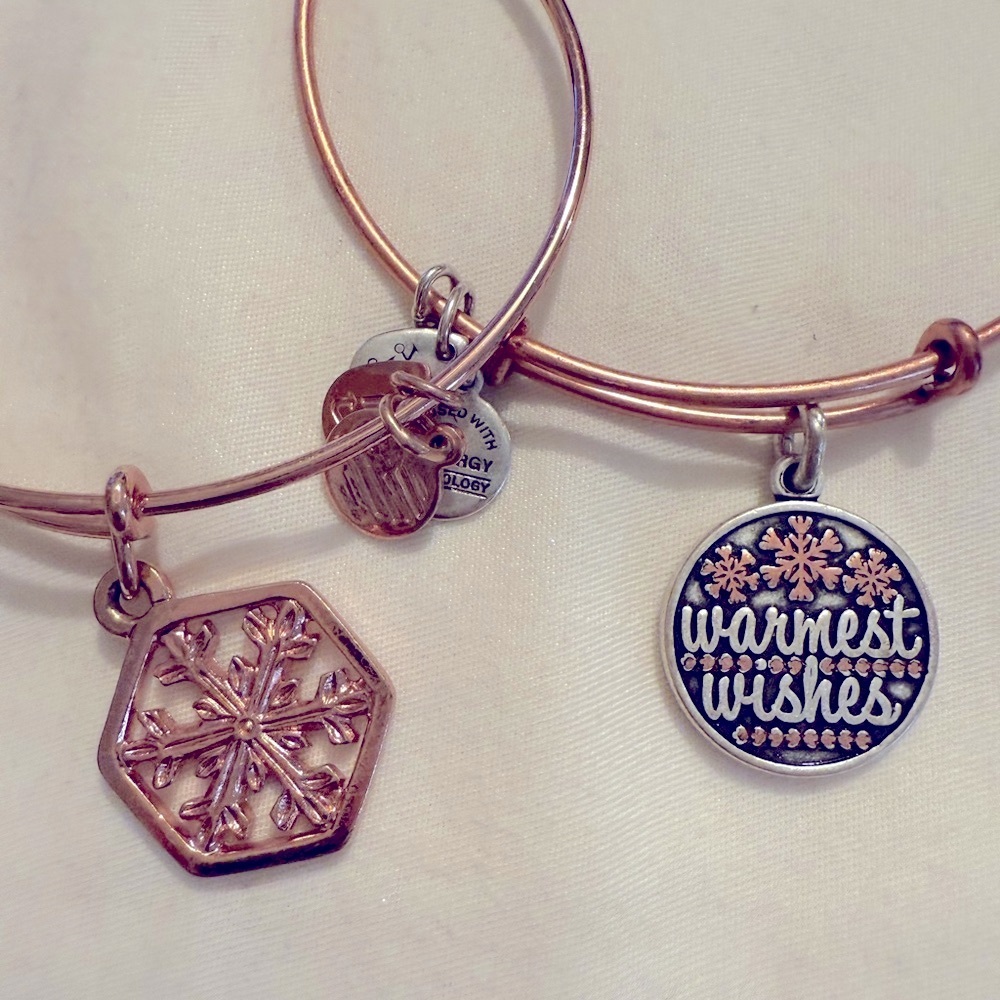 Rose Gold Holiday Bangle Bracelets- lot of 2